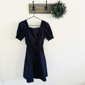 Gal Meets Glam Navy Blue Anastasia Smocked Dress 0P